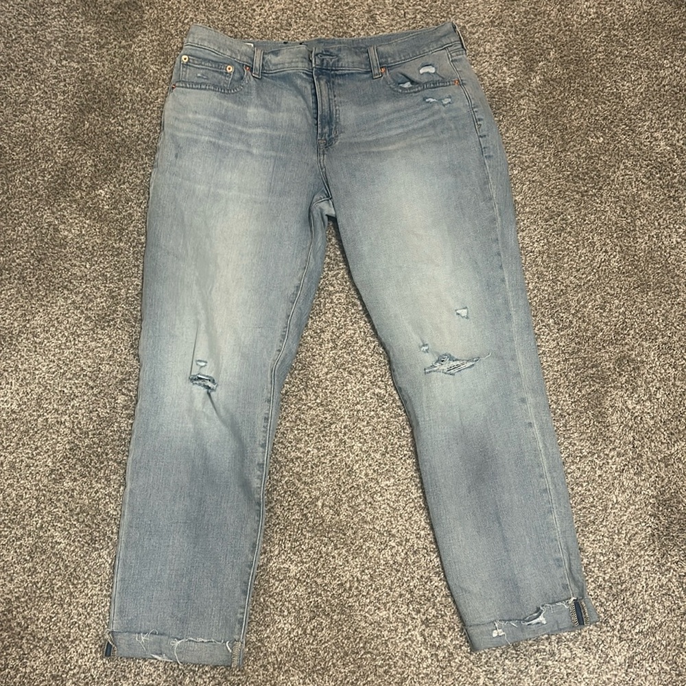 GAP Mid Rise Girlfriend Jeans with Washwell